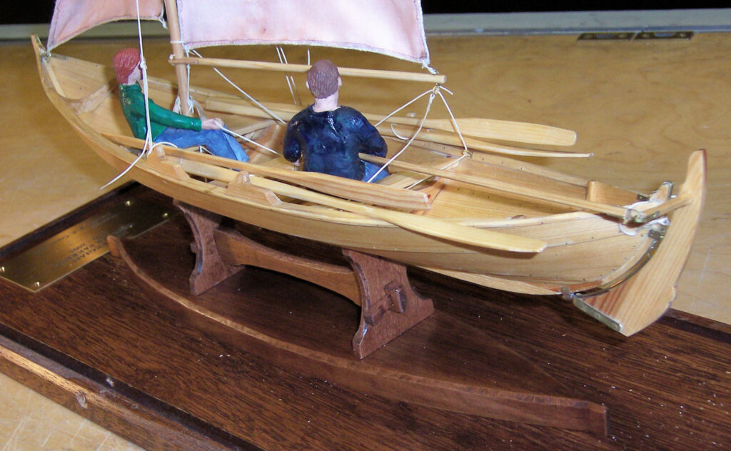 Model of a Norwegian færing (four-oared boat) - Port side closeup