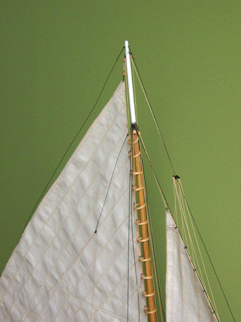 Model of Chesapeake Bay Skipjack 'Shorebird' - Rigging detail
