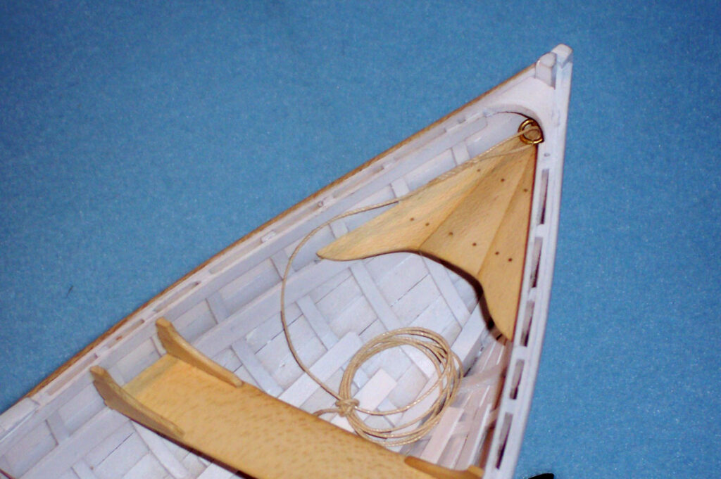 Model of a peapod rowing boat - Bow