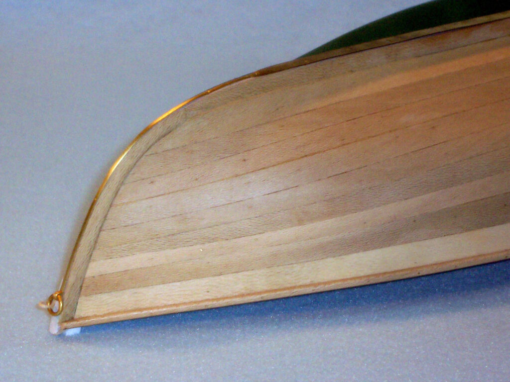 Model of a peapod rowing boat - Planking detail