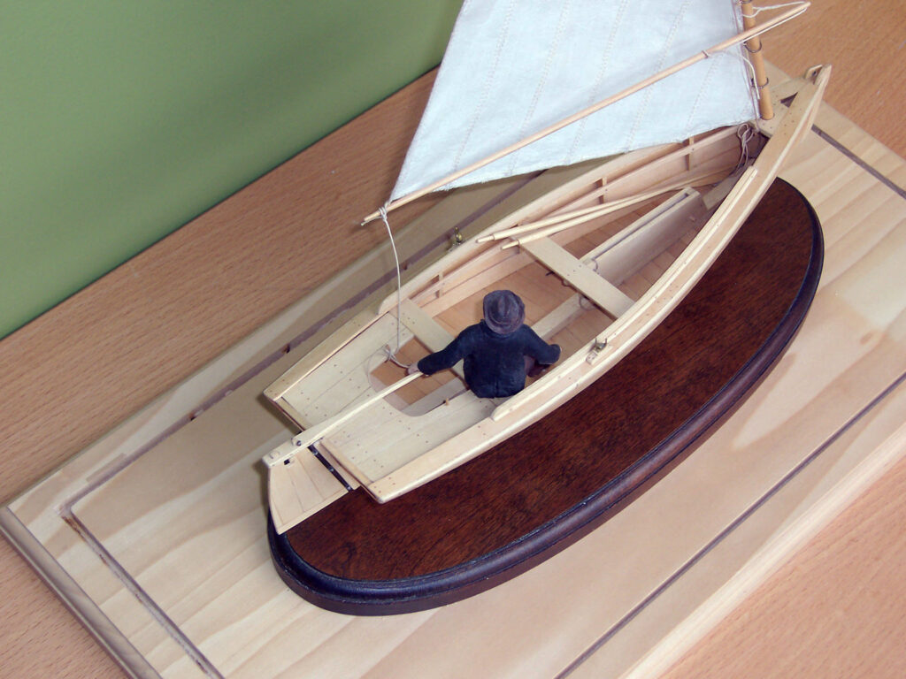 Model of a crabbing skiff - view from above