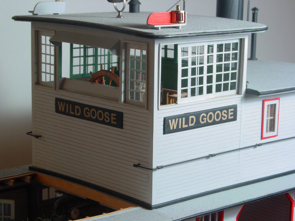 Model of stern wheel push boat 'Wild Goose'- pilot house