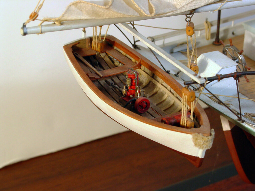 Model of pungy 'Wave' - ship's boat with 1-cylinder engine