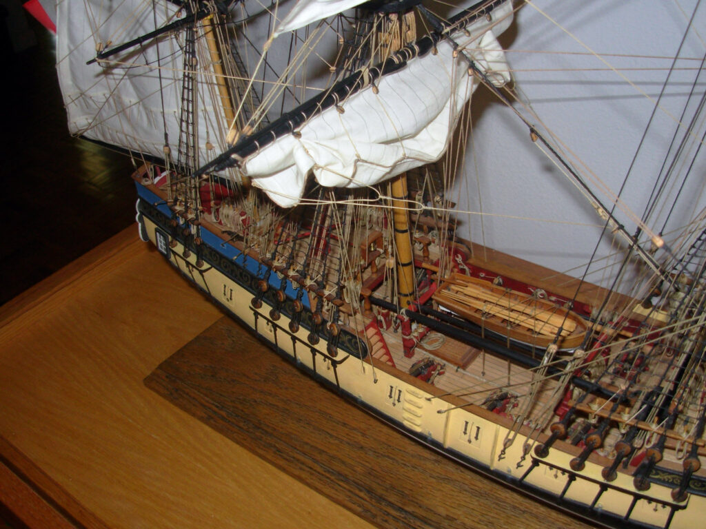 Model of French Sloop-of-War 'Tonnant' - Midship and quarterdeck