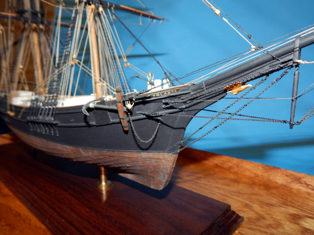 Model of the merchant Brig Volante - Starboard bow