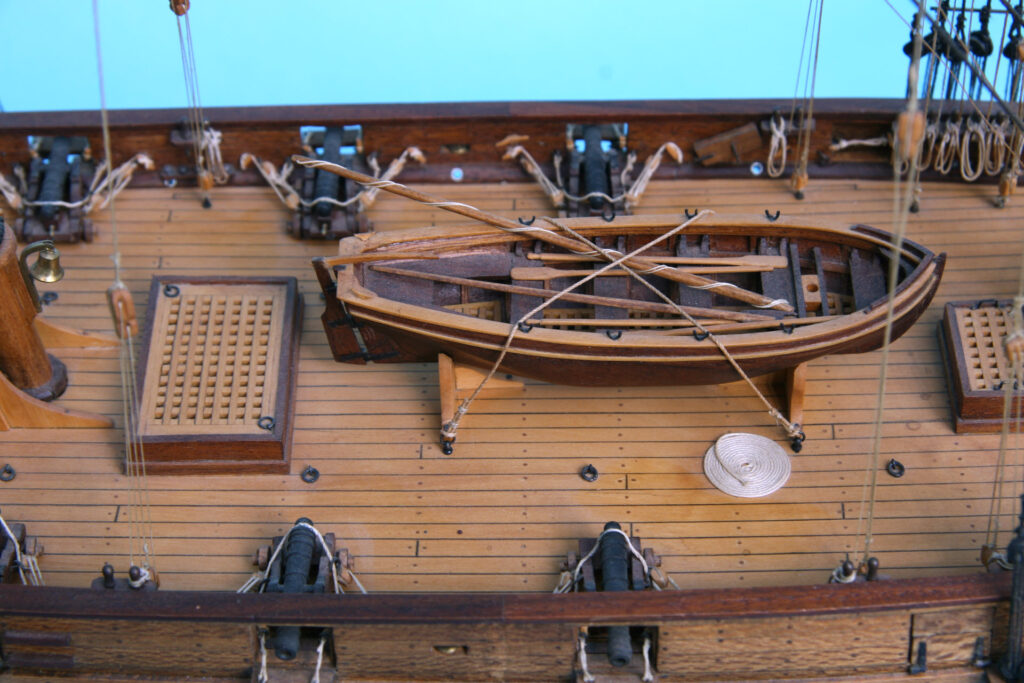 Model of schooner Fly - ship's boat