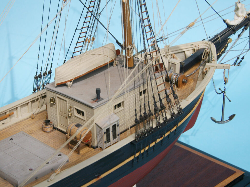 Model of sailing ship Latimer - forward deckhouse