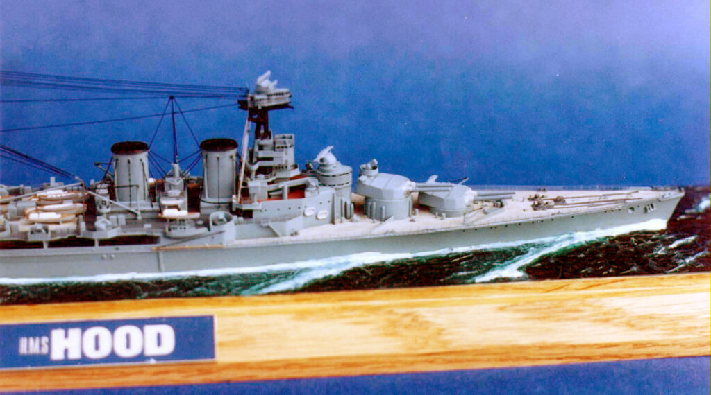 Model of HMS Hood - midship to bow