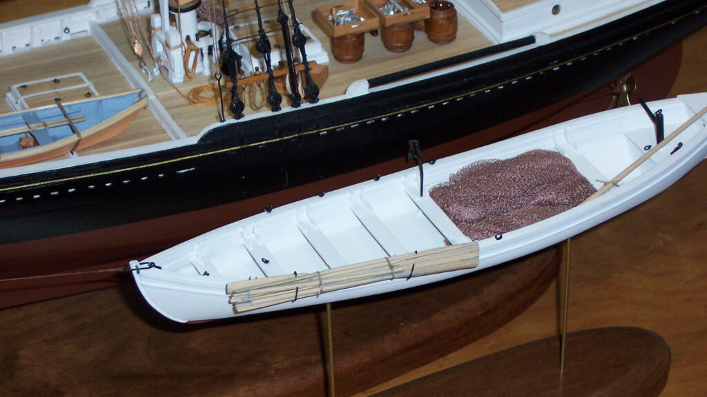 Model of fishing schooner Benjamin W. Latham - seine boat