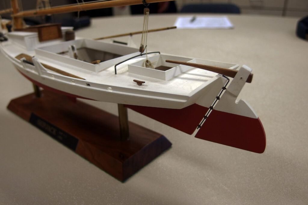 Model of a Chesapeake Bay Skipjack - View from port quarter