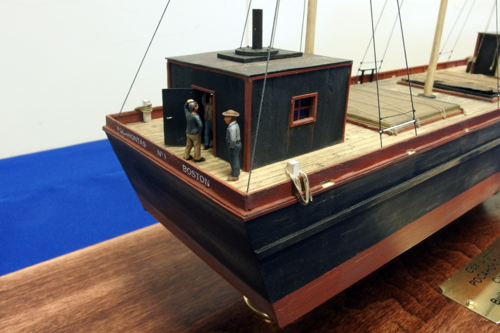 Model of coal lighter Pocahontas - deck house and crew