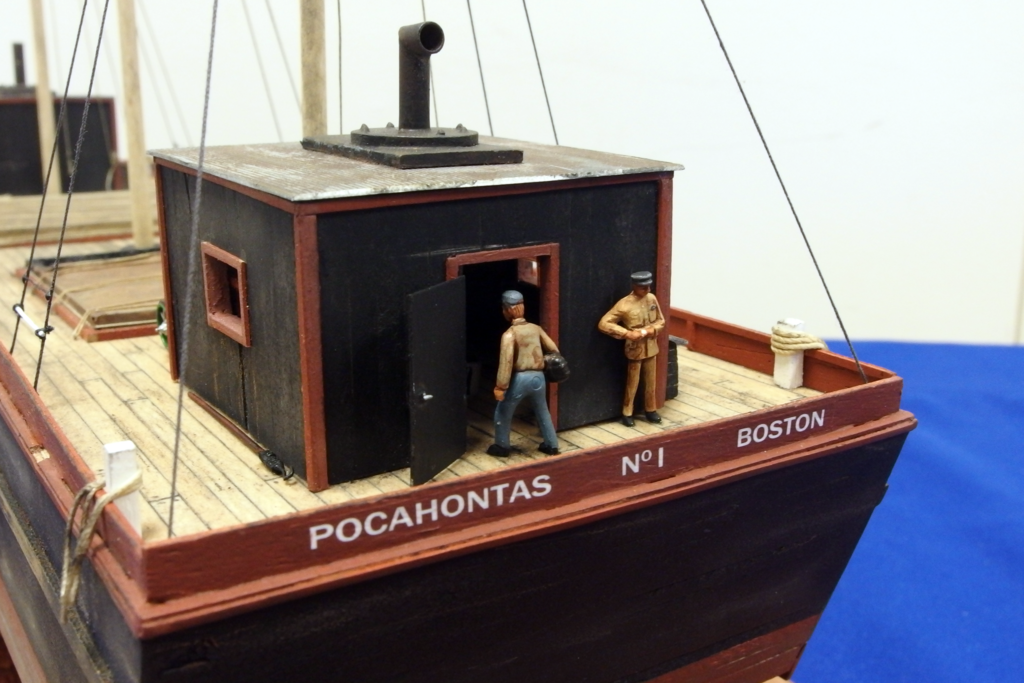 Model of coal lighter Pocahontas - deck house and crew