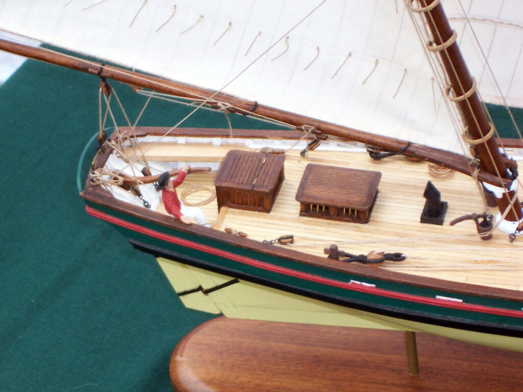 Model of pilot boat Mary K of Norfolk - Captain at the tiller