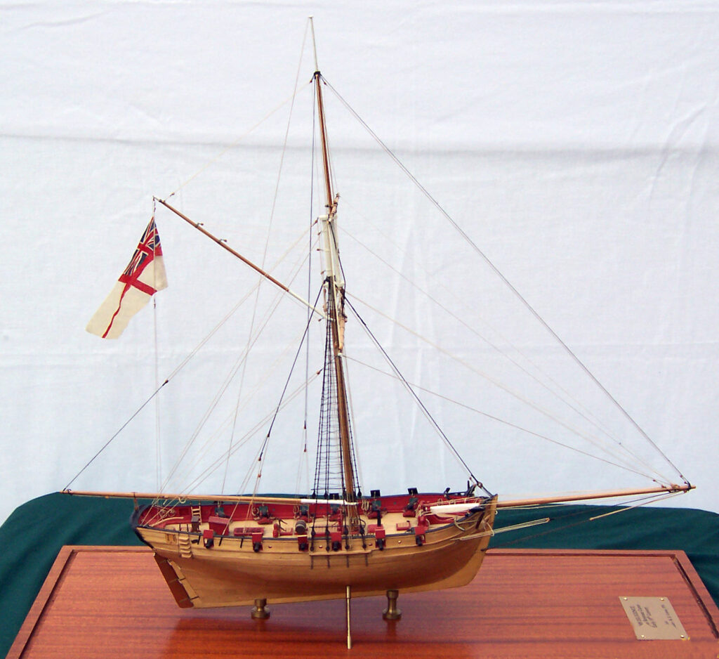 Model of HMS Diligence (1795) - Starboard side