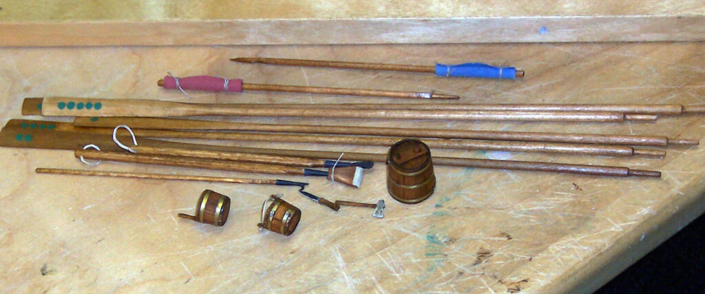 Model of Deleno Whaleboat - equipment before assembly