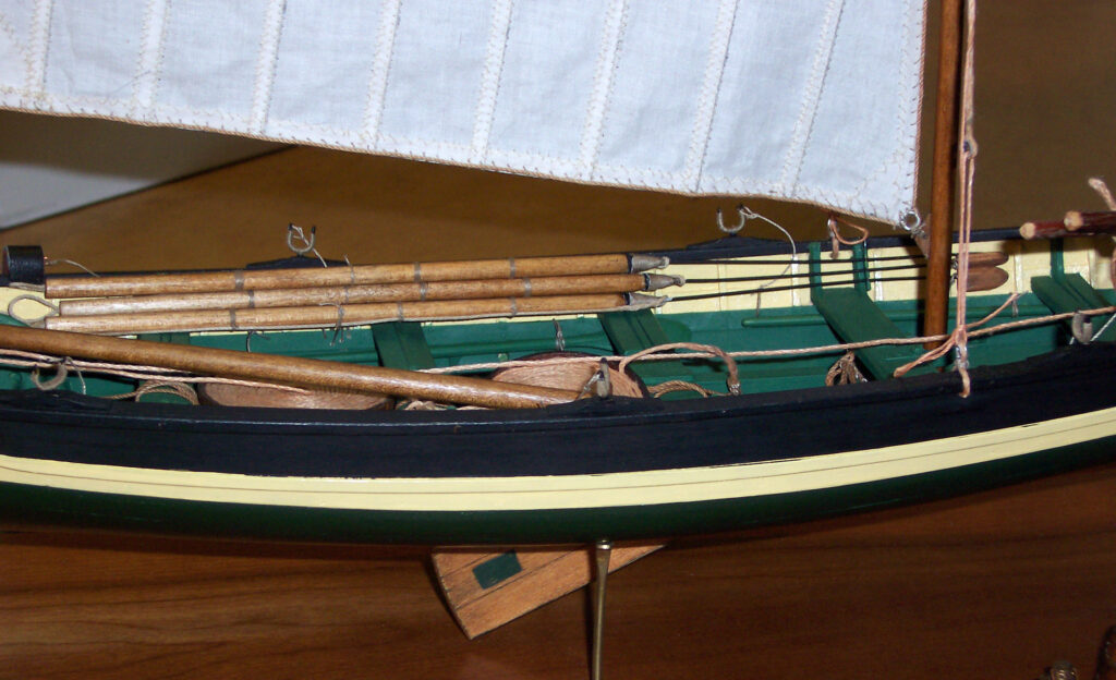 Model of Deleno Whaleboat - zoom in on center