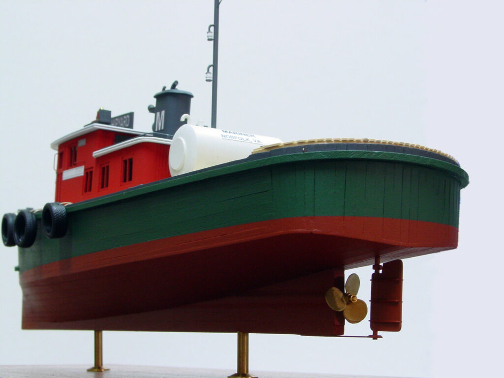 Model of tug 'Mariner' - low angle view from port quarter