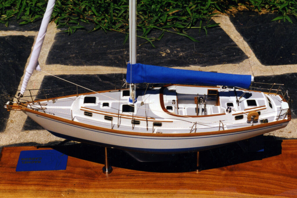Model of sailboat 'Rachel Carson' - port side