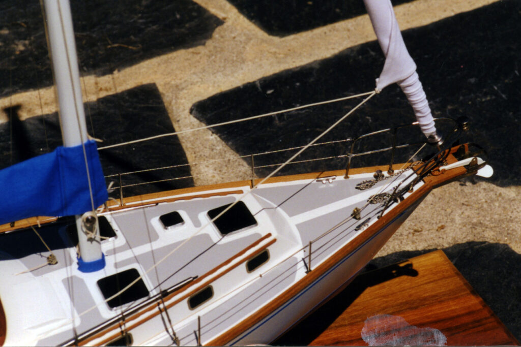 Model of sailboat 'Rachel Carson' - bow
