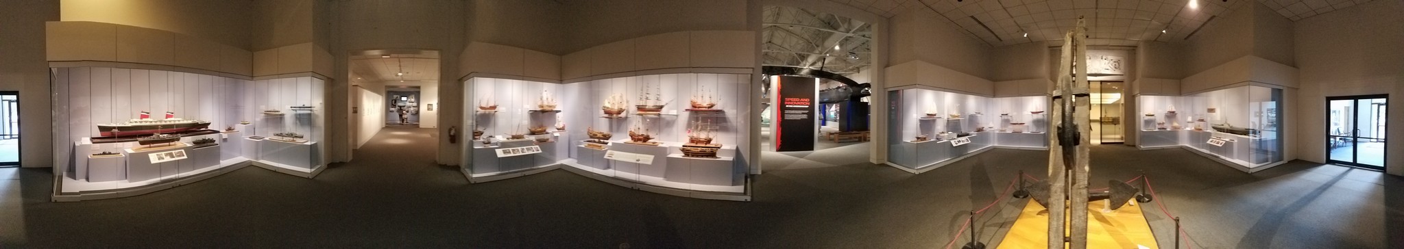 Panoramic view of HRSMS 50th anniversay exhibit at The Mariners' Museum