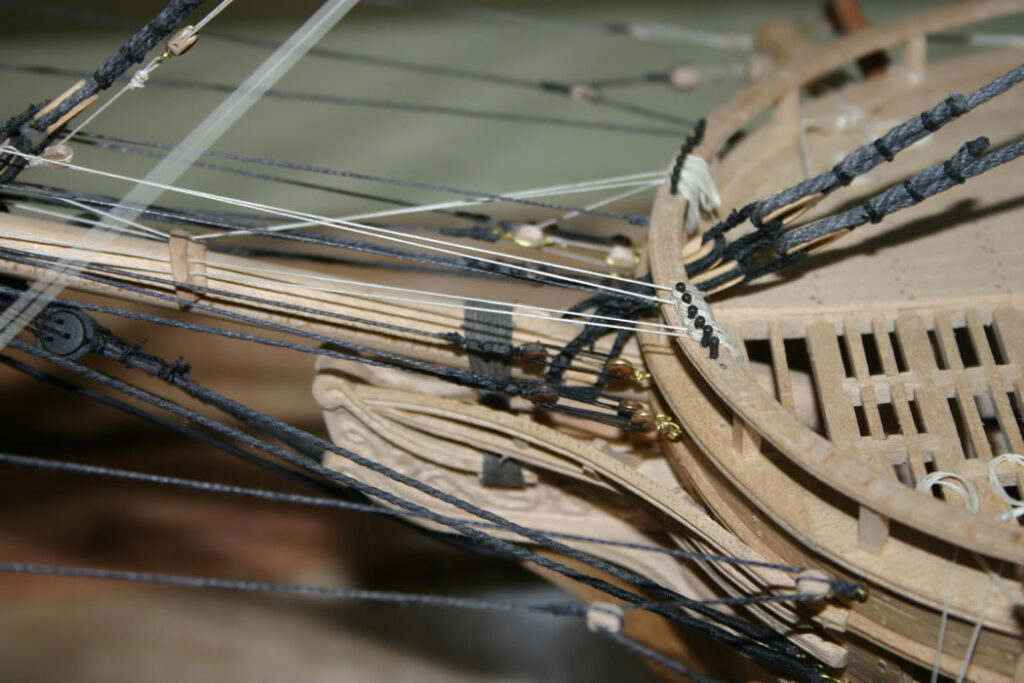 Model of the sloop of war Vandalia - Head timbers