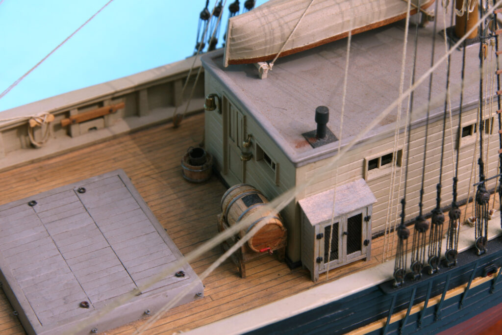 Model of sailing ship Latimer - focus on weathering