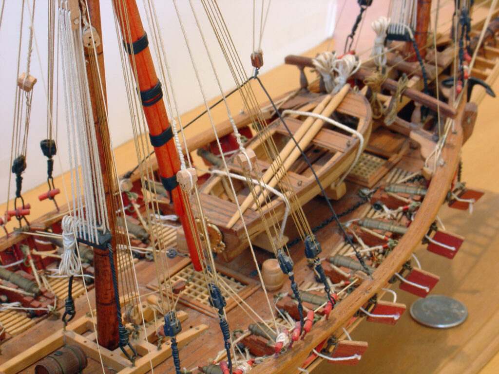 Model of a xebec - midship