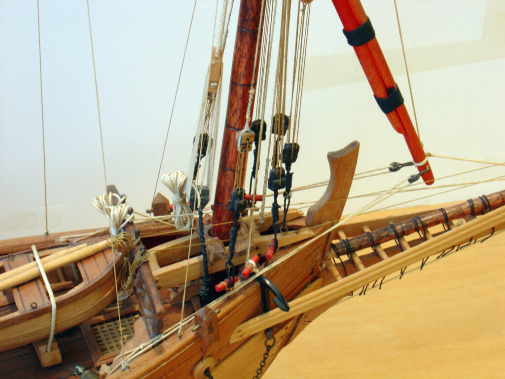 Model of a xebec - bow