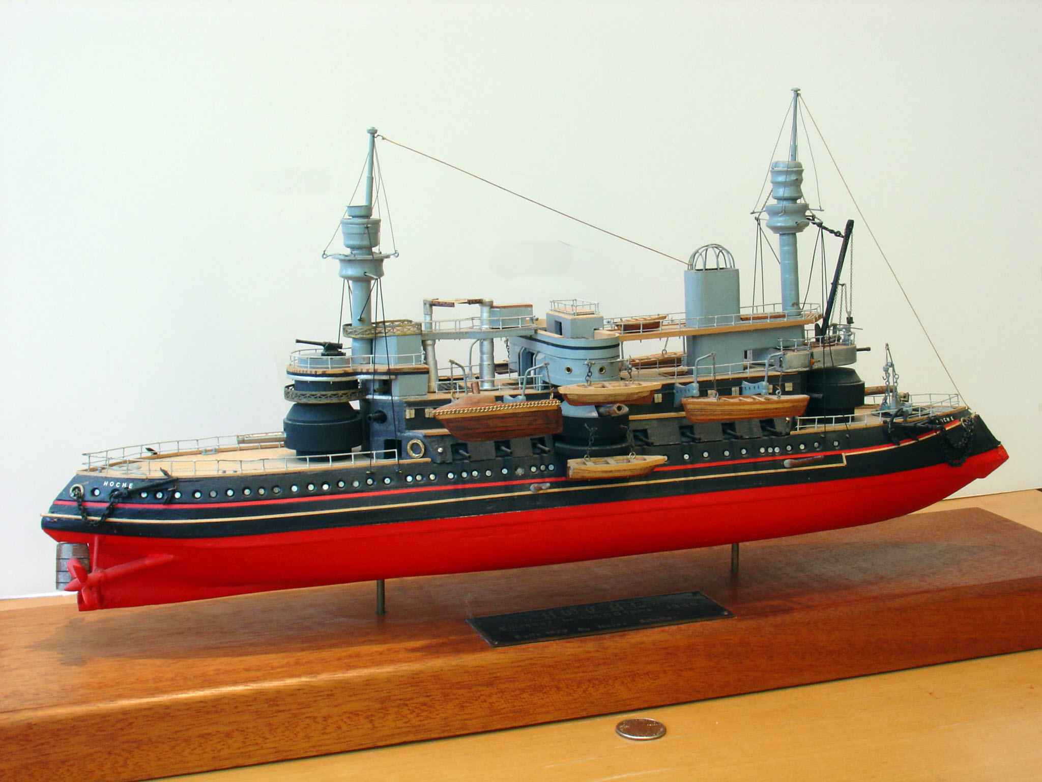 Model of French battleship Hoche - starboard side