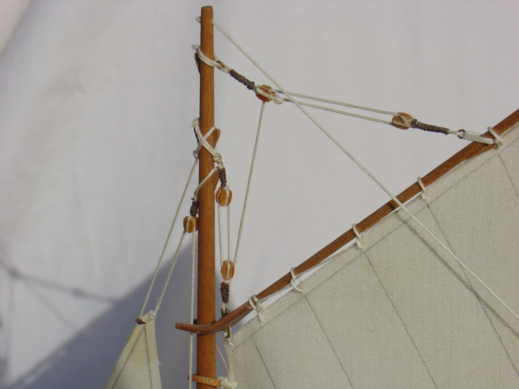 Model of a Muscongus Bay lobster smack - Rigging