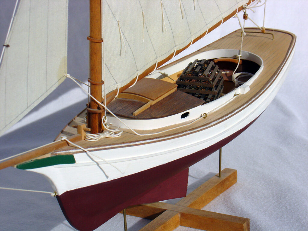 Model of a Muscongus Bay lobster smack - View of deck from port bow