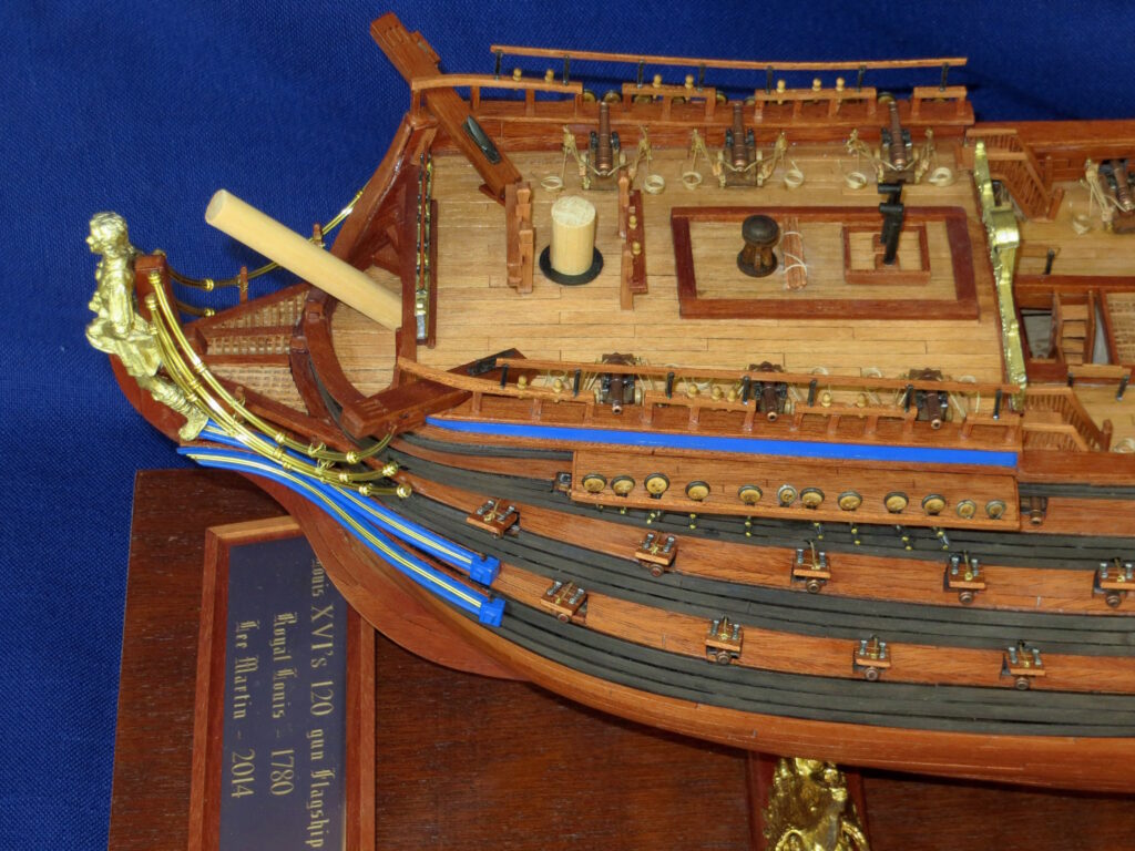 Model of French ship Royal Loius - forecastle