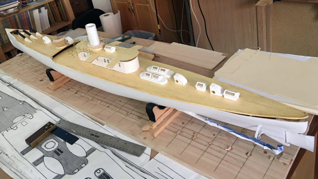 Model of Dynamite Cruiser Vesuvius of 1888 - Deck under construction