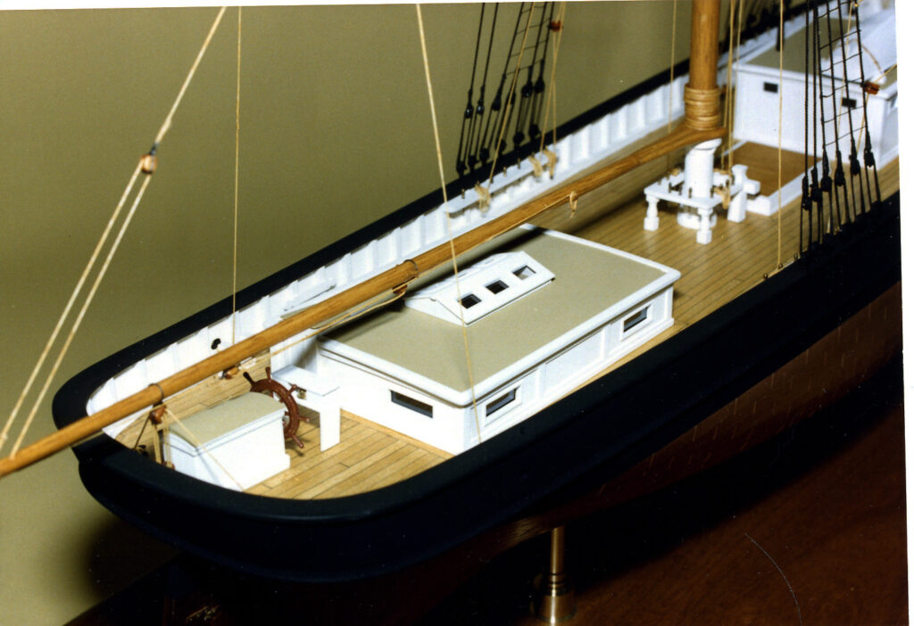 Model of brigantine 'Newsboy' - stern