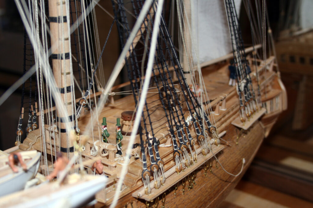 Model of Continental Frigate Raleigh - Quarterdeck with Marines