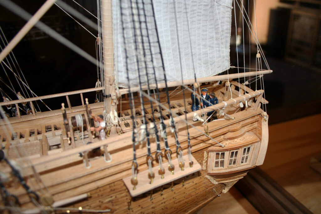 Model of Continental Frigate Raleigh - Quarterdeck aft