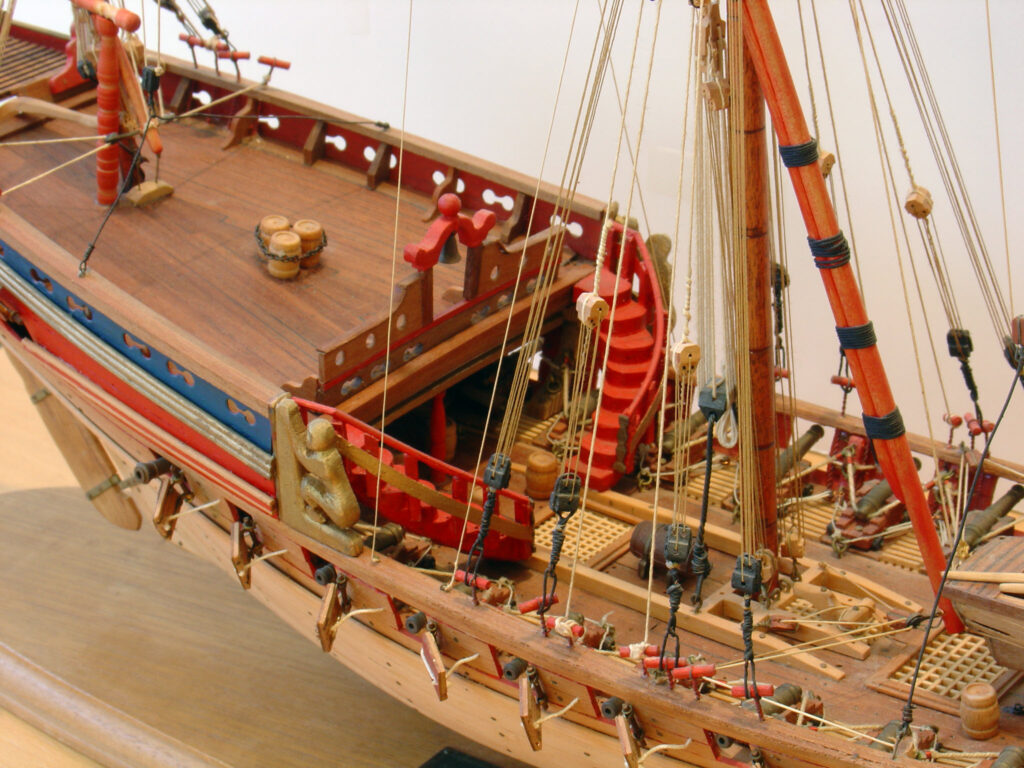 Model of a xebec - Quarterdeck