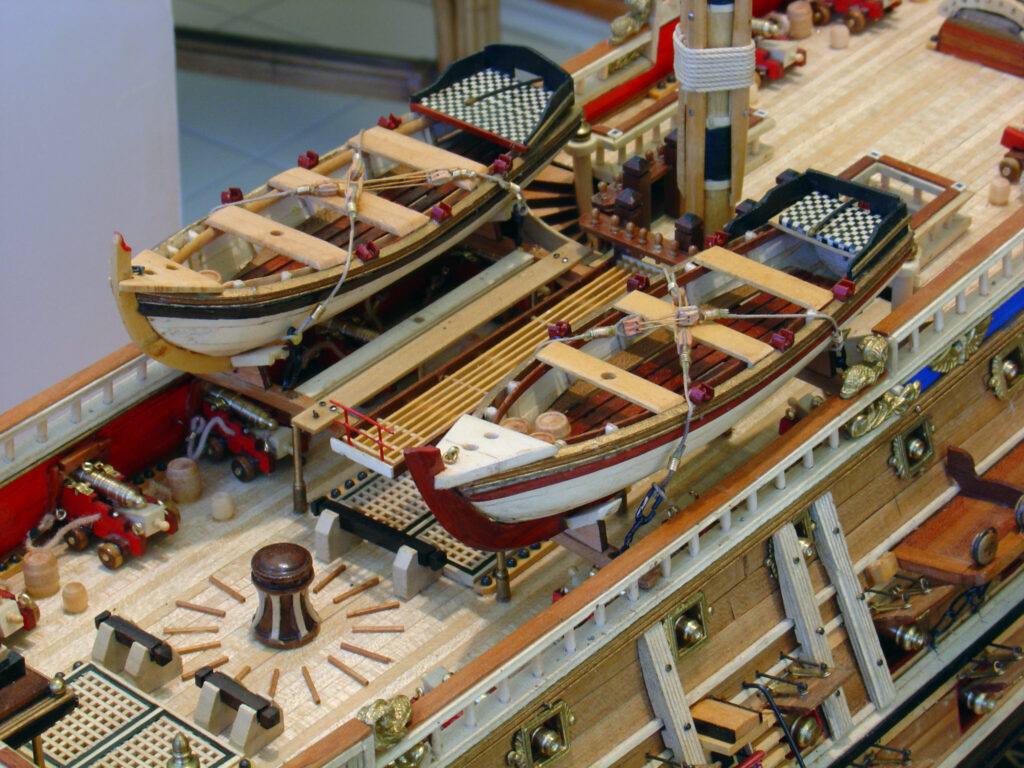 Model of the Spanish ship-of-the-line, San Felipe -ship's boats