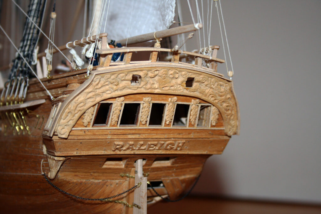 Model of Continental Frigate Raleigh - Transom