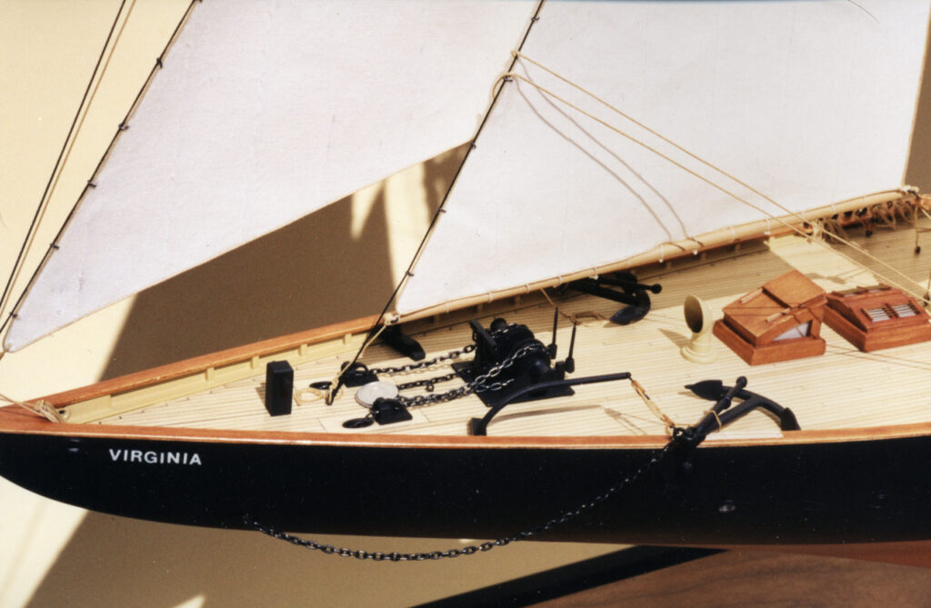 Model of pilot schooner Virginia - bow